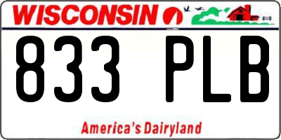 WI license plate 833PLB