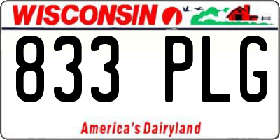 WI license plate 833PLG