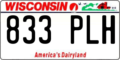 WI license plate 833PLH