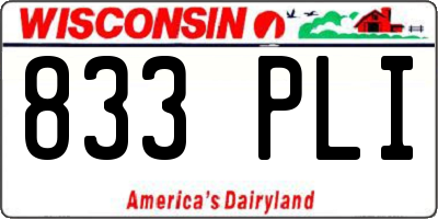 WI license plate 833PLI