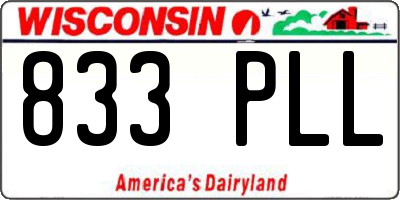 WI license plate 833PLL