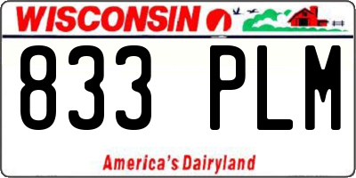 WI license plate 833PLM