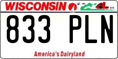 WI license plate 833PLN