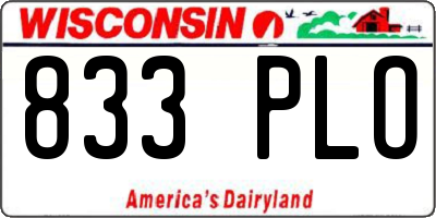 WI license plate 833PLO