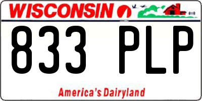 WI license plate 833PLP
