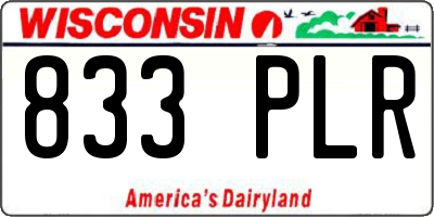 WI license plate 833PLR