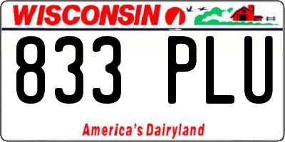 WI license plate 833PLU