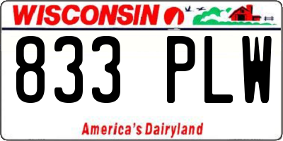 WI license plate 833PLW