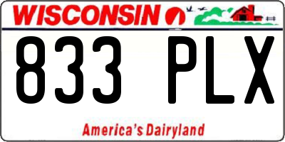 WI license plate 833PLX