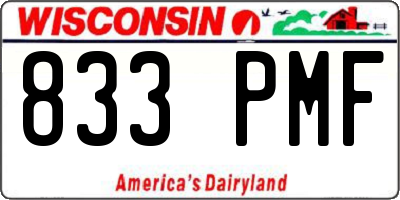 WI license plate 833PMF