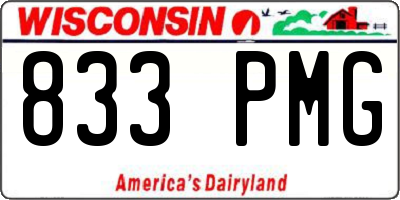 WI license plate 833PMG