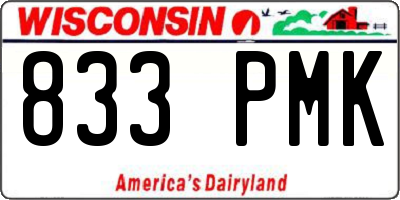 WI license plate 833PMK