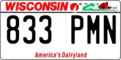 WI license plate 833PMN