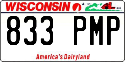 WI license plate 833PMP