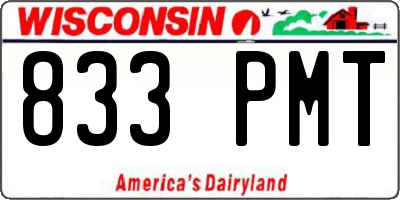 WI license plate 833PMT