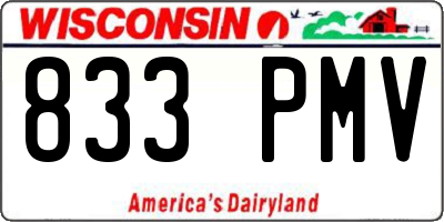 WI license plate 833PMV