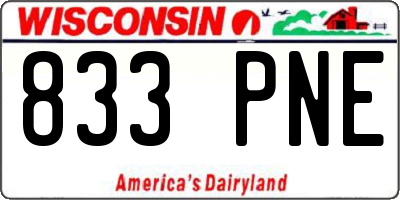 WI license plate 833PNE