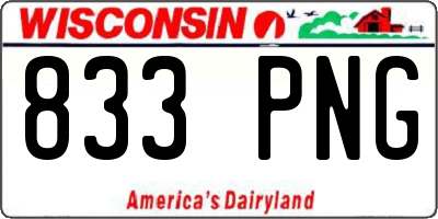WI license plate 833PNG