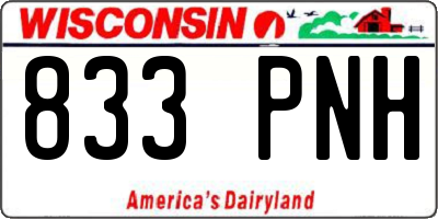 WI license plate 833PNH