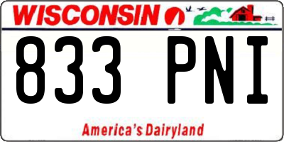 WI license plate 833PNI