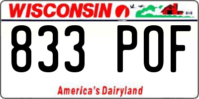 WI license plate 833POF