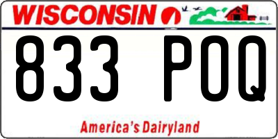 WI license plate 833POQ