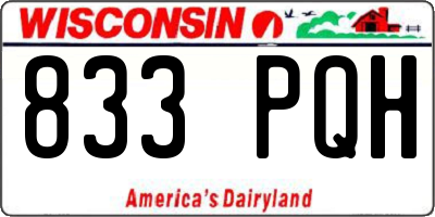 WI license plate 833PQH