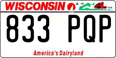 WI license plate 833PQP