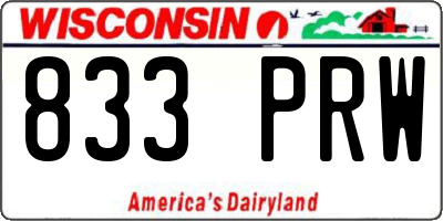 WI license plate 833PRW