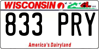 WI license plate 833PRY