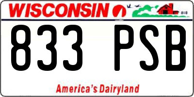 WI license plate 833PSB