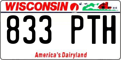 WI license plate 833PTH