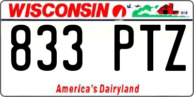 WI license plate 833PTZ