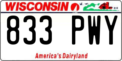 WI license plate 833PWY