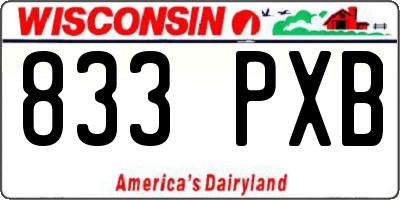 WI license plate 833PXB