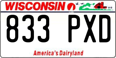 WI license plate 833PXD