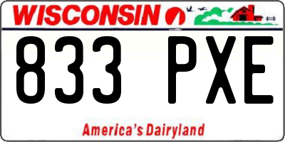 WI license plate 833PXE