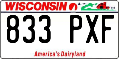 WI license plate 833PXF