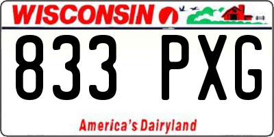 WI license plate 833PXG