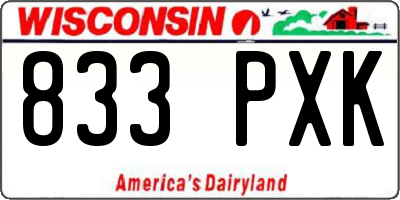 WI license plate 833PXK