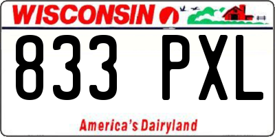 WI license plate 833PXL