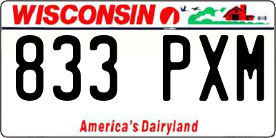 WI license plate 833PXM