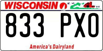 WI license plate 833PXO