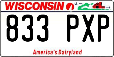 WI license plate 833PXP