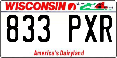WI license plate 833PXR