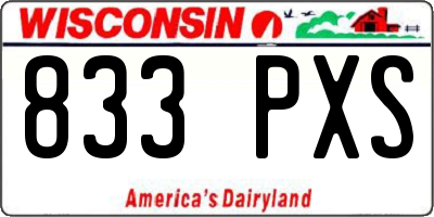 WI license plate 833PXS