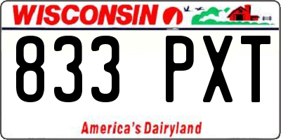 WI license plate 833PXT