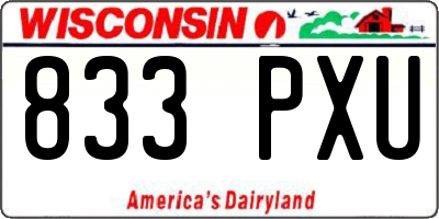 WI license plate 833PXU