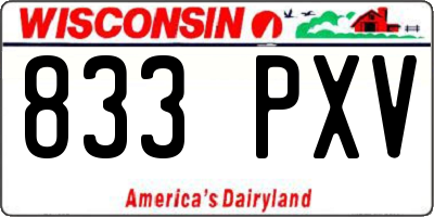 WI license plate 833PXV