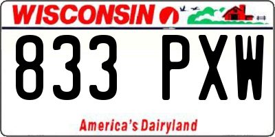 WI license plate 833PXW